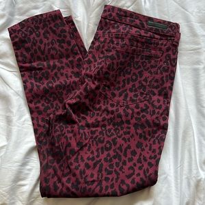 Social Standard Burgundy Cheetah Print Pants